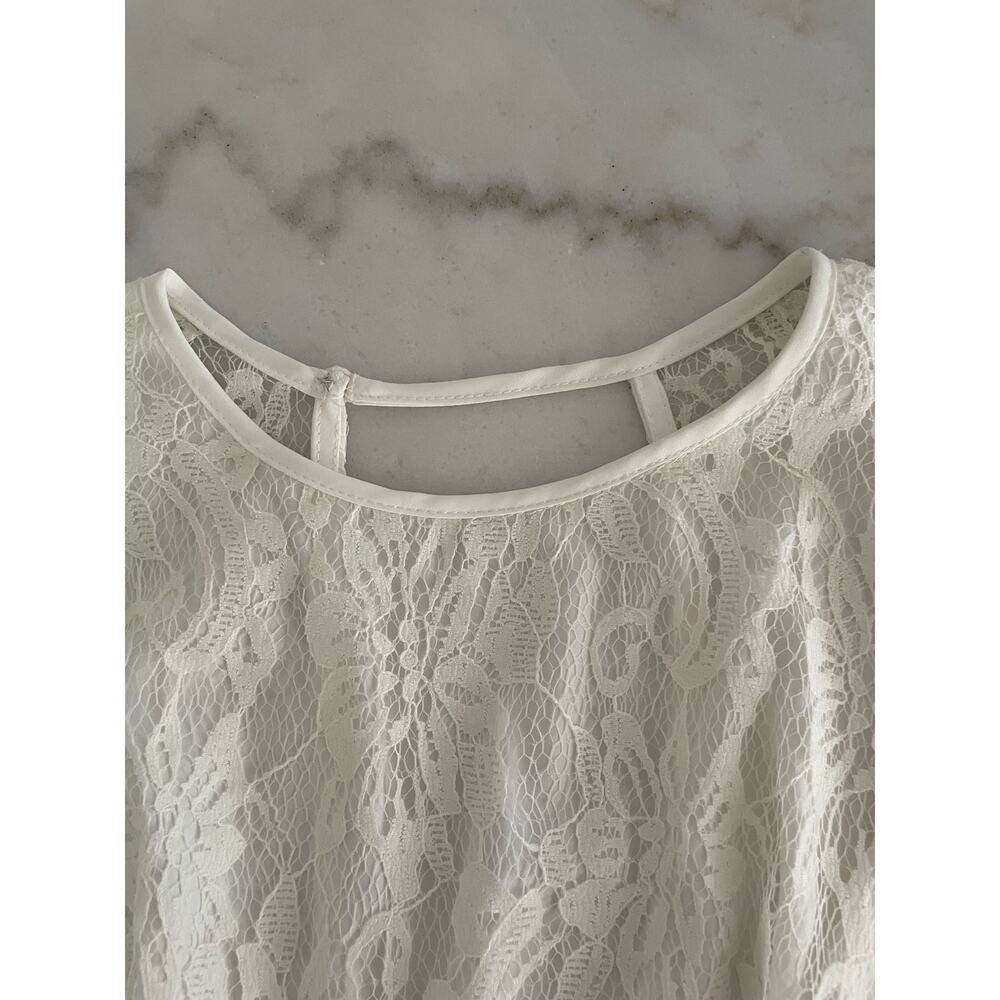 NWT Kimchi Blue Women’s Ivory Lace Sleeveless Open Back Dress size 6. - Picture 4 of 15